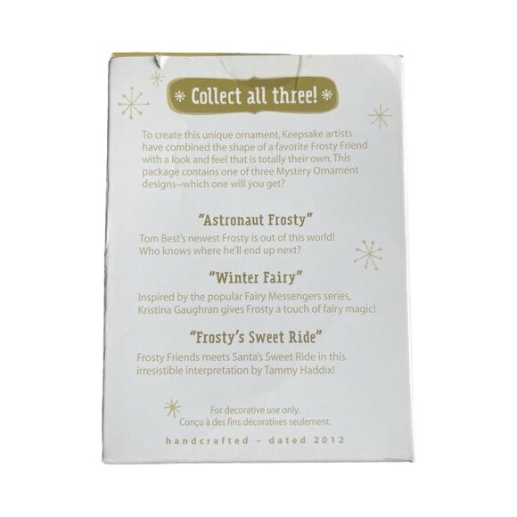 Hallmark Keepsake Mystery Ornament Christmas Tree Frosty 2012 New Unopened - Picture 2 of 2